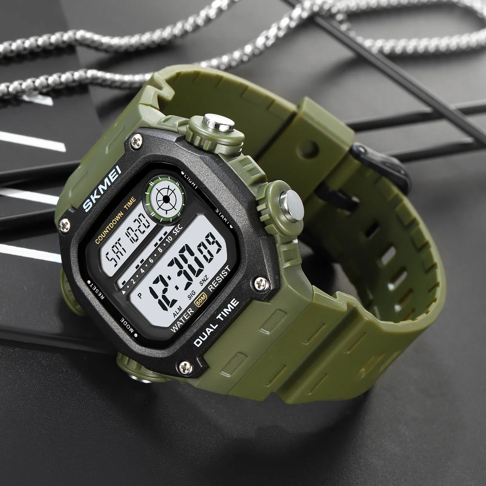 Skmei - 2126 - Luminous 50m Waterproof Mutifunctional - ArmyGreen image 3