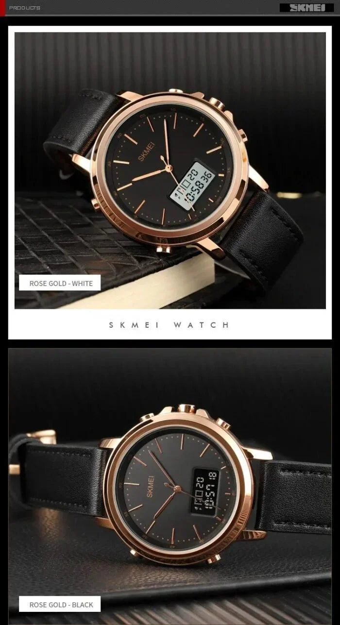 Skmei - 1652 (Strap) - Multifunctional Waterproof - RoseGold/White-Leather image 4