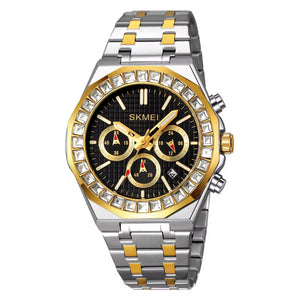 SKMEI - 2380 - High Quality Luxury Watch - Silver/Gold-Black image 1