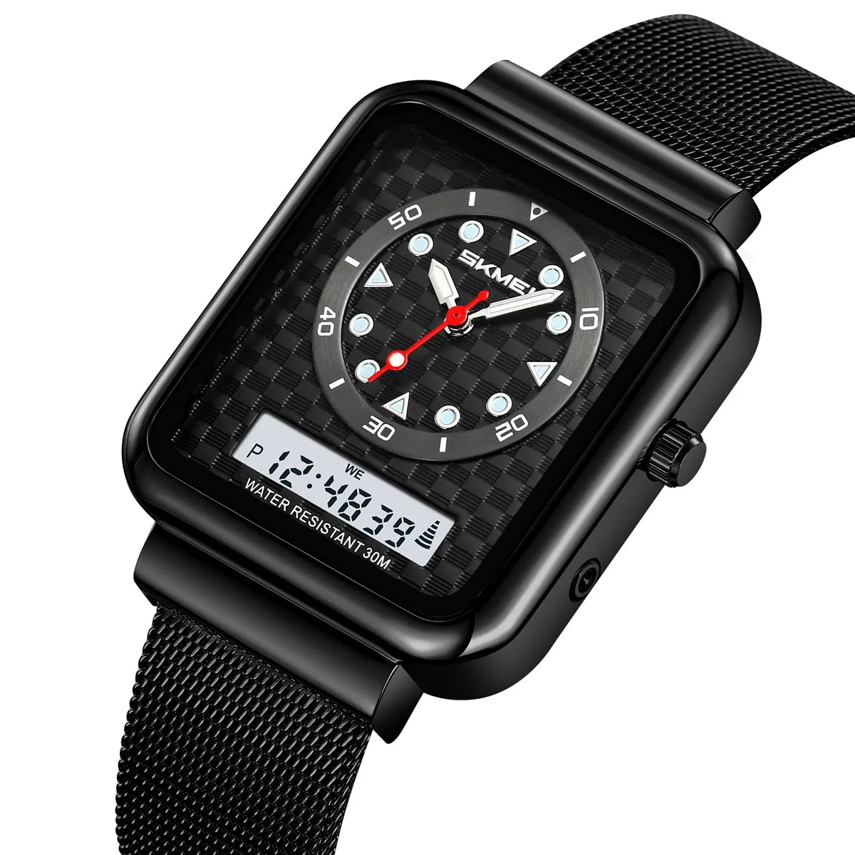 SKMEI - 2466 - Dual Display Time Quartz Watch - Black image 0