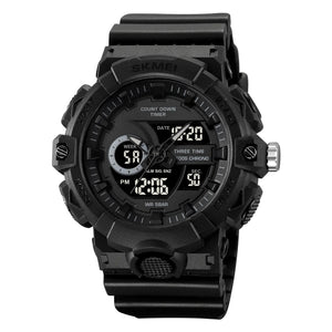 SKMEI 2225 Military Style 3 Time Zone Sports Watch - black
