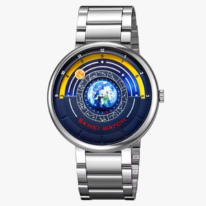 SKMEI 2361 - Earth Orbit Quartz Watch - Silver image 1