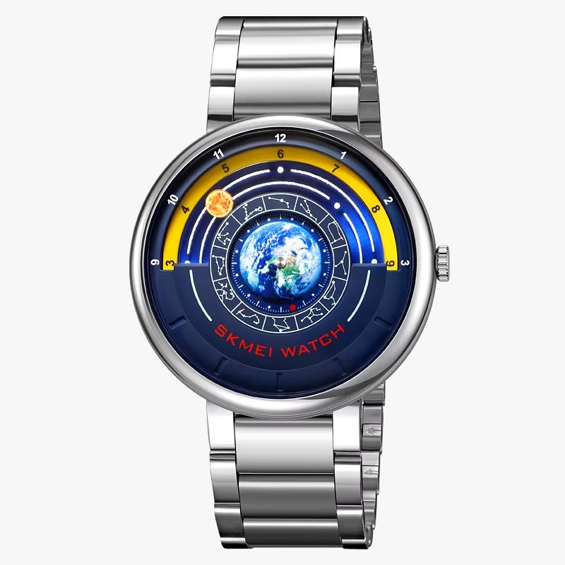 SKMEI 2361 - Earth Orbit Quartz Watch - Silver image 1