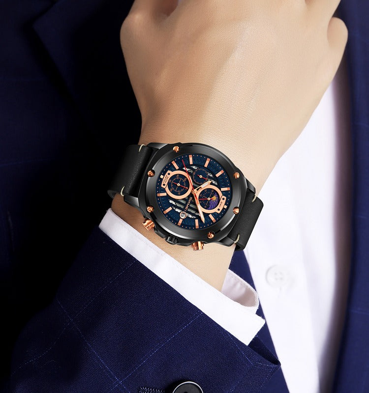 SKMEI - 9351 - High Quality Luxury Watch - black/black image 4