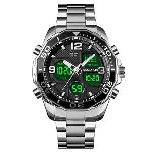 Skmei - 1649 - Rotatable Ring Quartz MultiFunctional Watch - Silver image 1