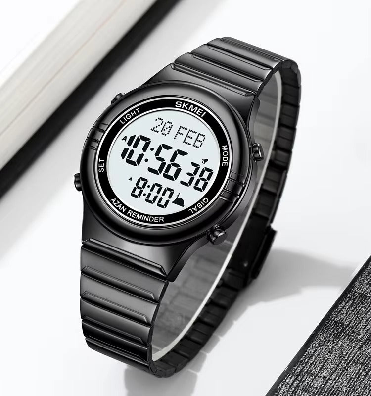 Skmei - 2200 - Qibla Azan Time Reminder Prayer Watch - black image 3