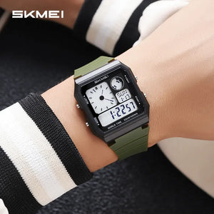 SKMEI - 2347 - Digital Sports Countdown Waterproof Watch - ArmyGreen image 2