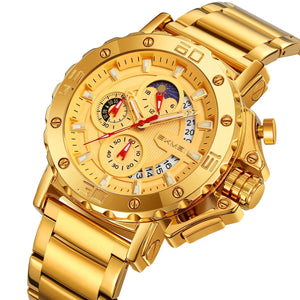 SKMEI - 9344 - Multifunctional Calendar Chronograph Sports Quartz Watch - gold/gold image 1