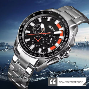 Skmei - 9167 - Stainless Watch Men's Quartz Wristwatch - Orange image 1