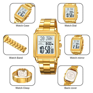 SKMEI - 2405 - Qibla Azan Time Reminder Prayer Watch - gold image 6