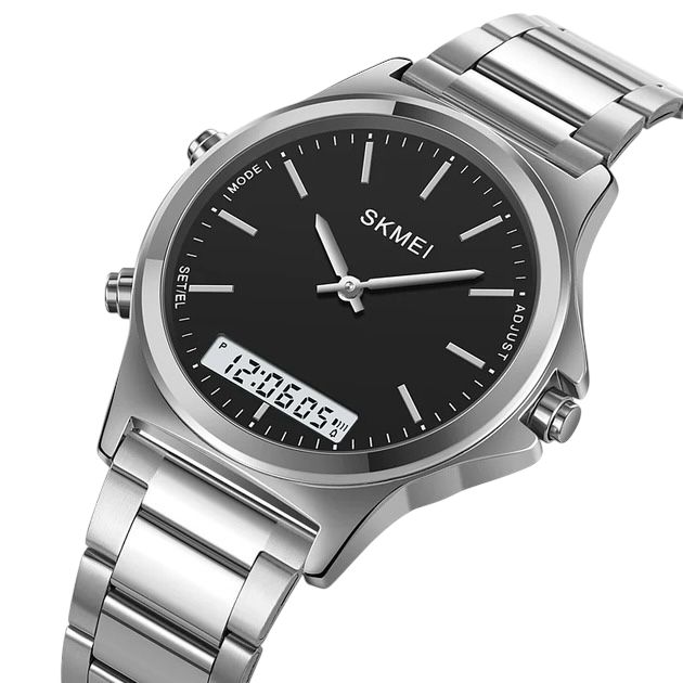 Skmei - 2120 - Electronic Luminous 30m Waterproof - Silver/Black image 0