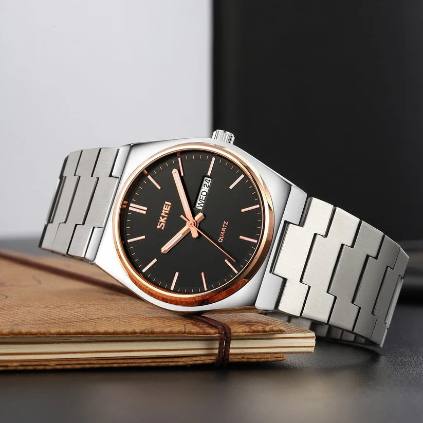 SKMEI - 9288 - Business Class Luxury Watch - Silver/Rosegold-Black image 0