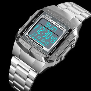 Skmei - 1381 - Digital Stainless Steel Watch - Silver image 3