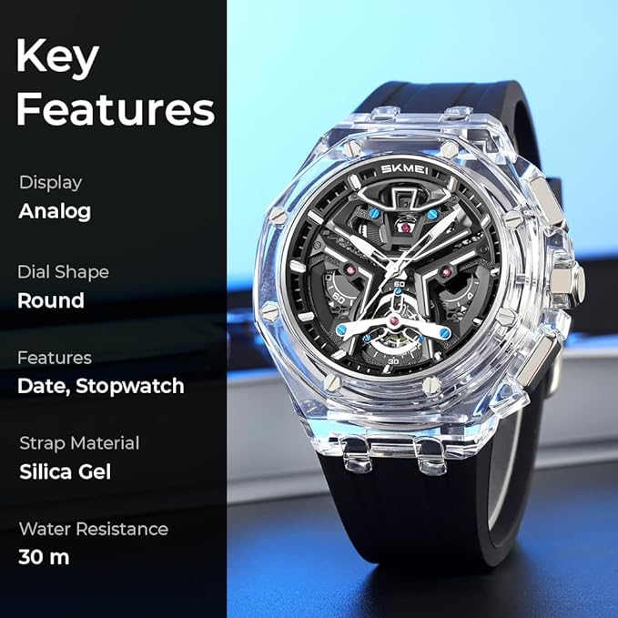 SKMEI - 2426 - Aggressive Sporty Chronograph Watch - white/black image 5