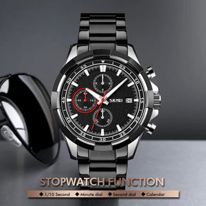 SKMEI - 9192 - Premium Chronograph Analog Watch - silver/black image 2