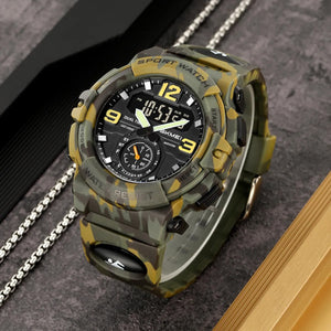 Skmei - 2341 - Power Strike Dual Display Watch - Army Green Camo image 1