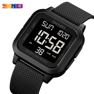 SKMEI 1894 Classic Digital Square Watch - Black/Black