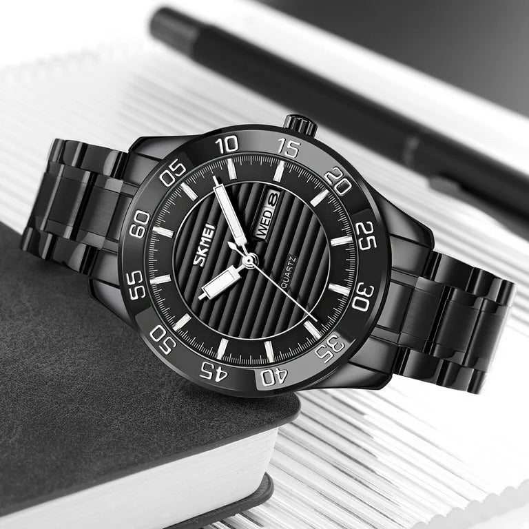 Skmei - 9293 - Premium Steel Quartz Performance Watch - black/black image 3