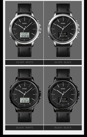 Skmei - 1652 (Strap) - Multifunctional Waterproof - Black/Black-Leather image 5