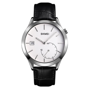 SKMEI - 1581 - High Quality Luxury Watch - Silver/Black-Leather image 0