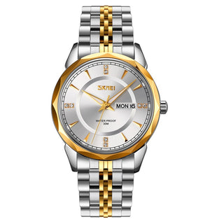 SKMEI - 9268 - Quartz Stainless Steel Luxury Analog Watch - silver/gold-silver image 1