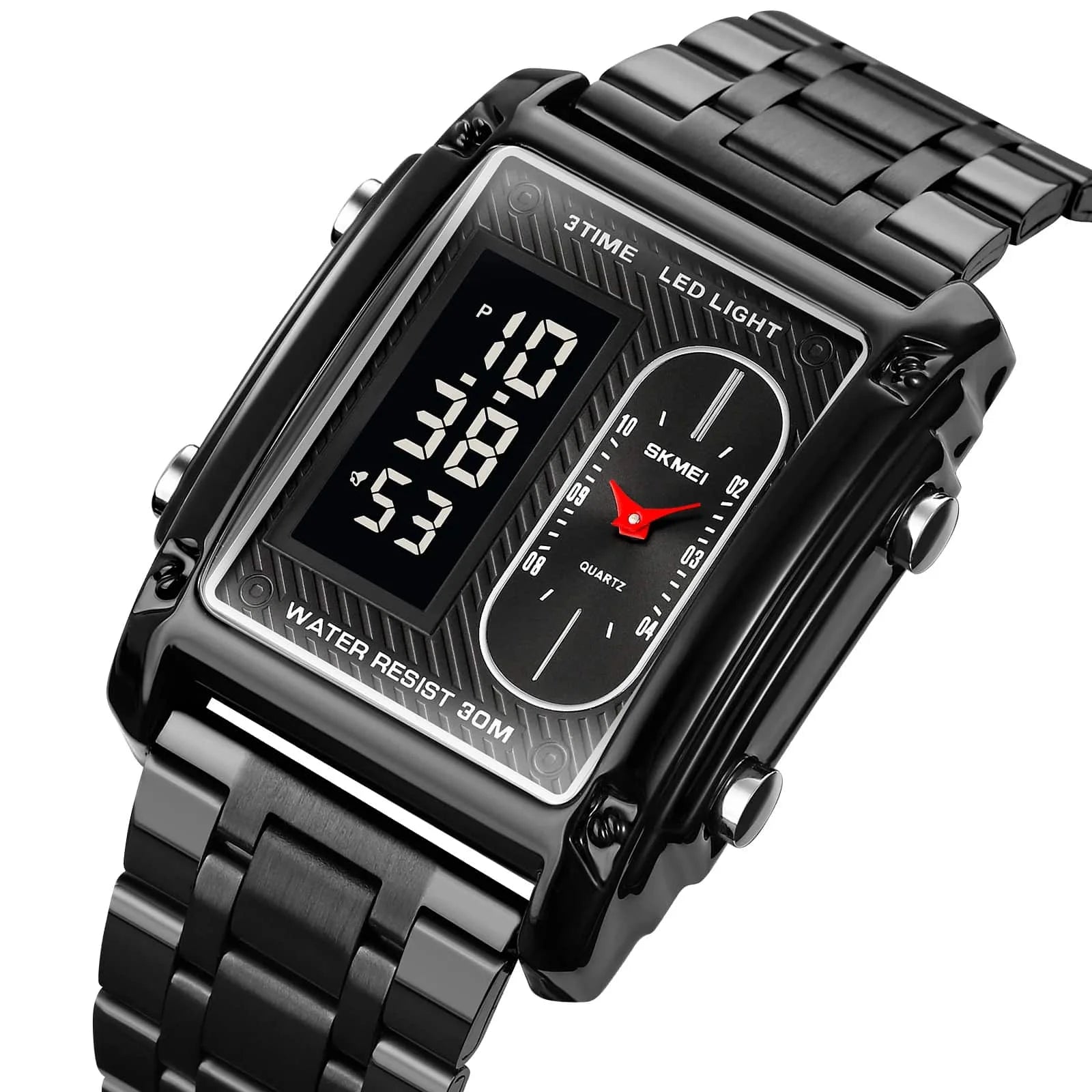 Skmei - 1868 (Chain) - Digital LED Luminous Waterproof - Black-Steel image 3