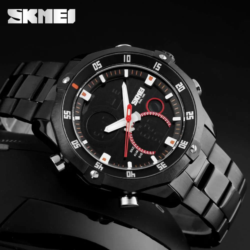 Skmei - 1146 - Waterproof Dual Display LED Digital Alarm - Black image 2
