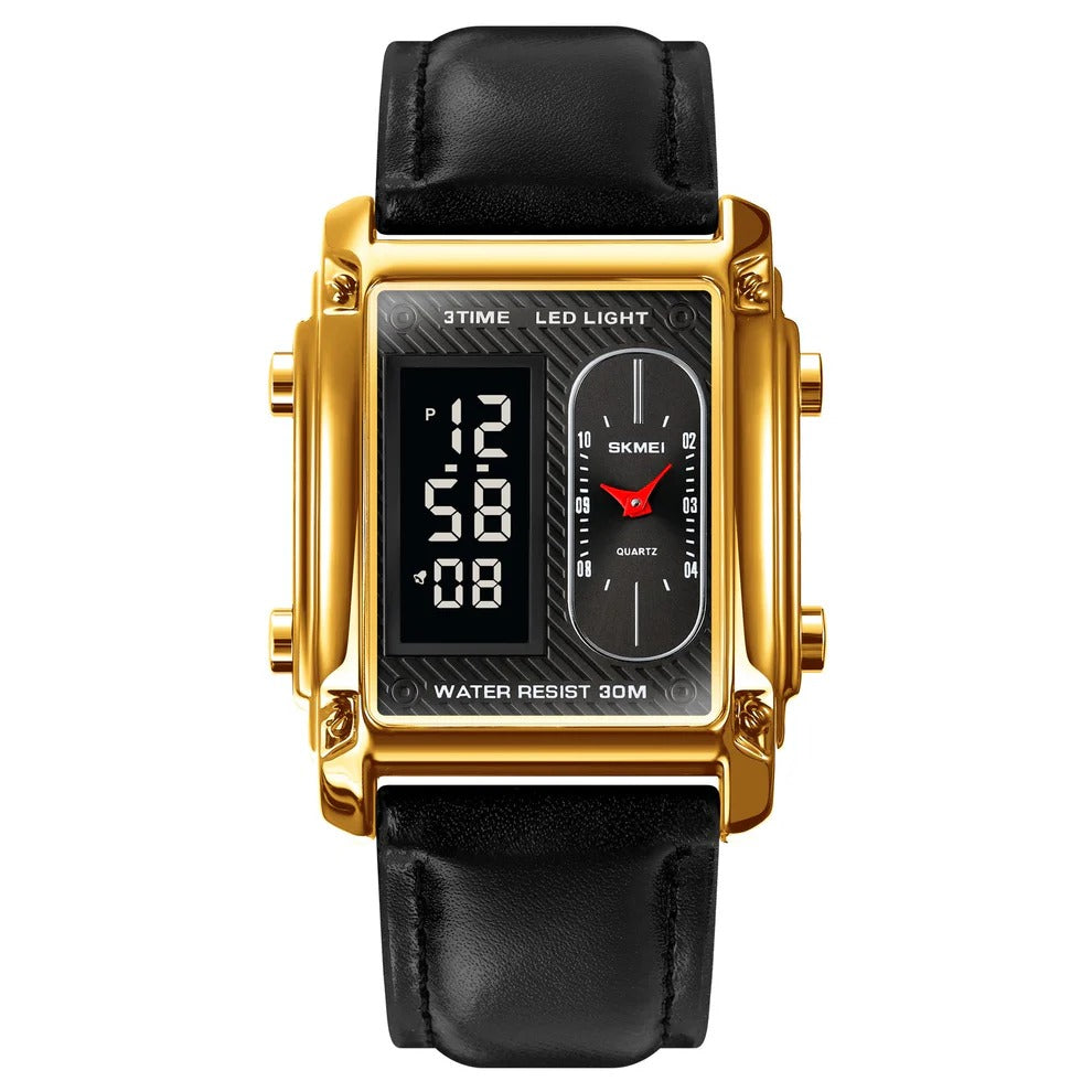 Skmei - 1868 (strap) - Digital LED Luminous Waterproof - Golden-Leather image 0