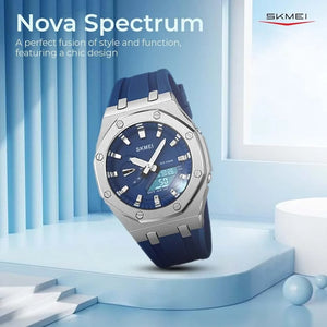 Skmei - 2243 - World time 50 Timezone- Silver/DarkBlue image 3