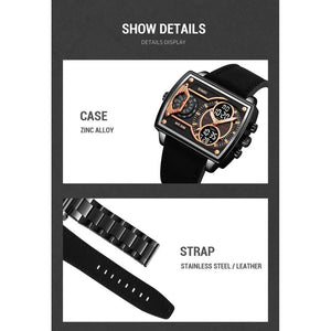 SKMEI 2229 Multi-Zone Analog Digital Sports Watch - Black/Black-Leather image 2