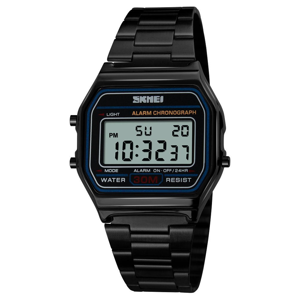 Skmei - 1123 - Digital Stainless Steel Watch - Black image 0