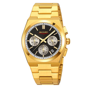 SKMEI - 9371 - Premium Quartz Chronograph Watch - Gold/Black image 2