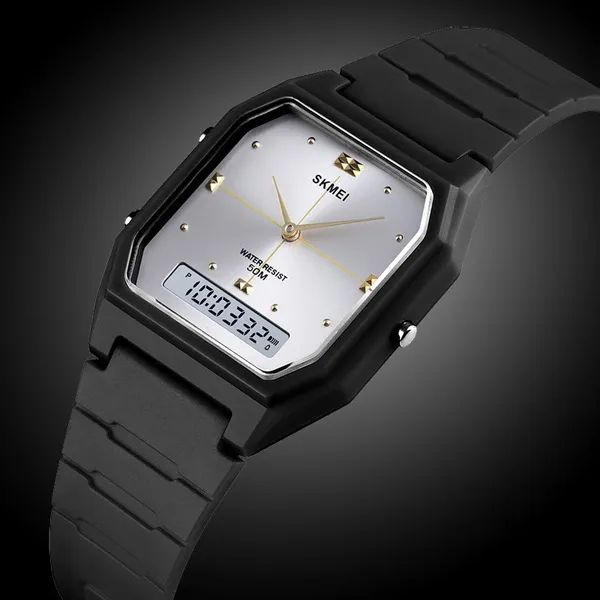 Skmei - 1604 - Digital Minimalist Waterproof Wrist Watch - black/silver image 0