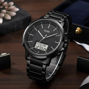 Skmei - 1652 (Chain) - Multifunctional Waterproof - Black/White-Steel image 0