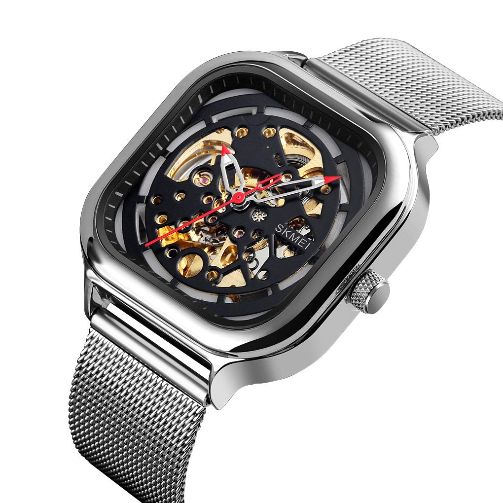 SKMEI - 9184 - Premium Automatic Skeleton Watch - silver/black image 2