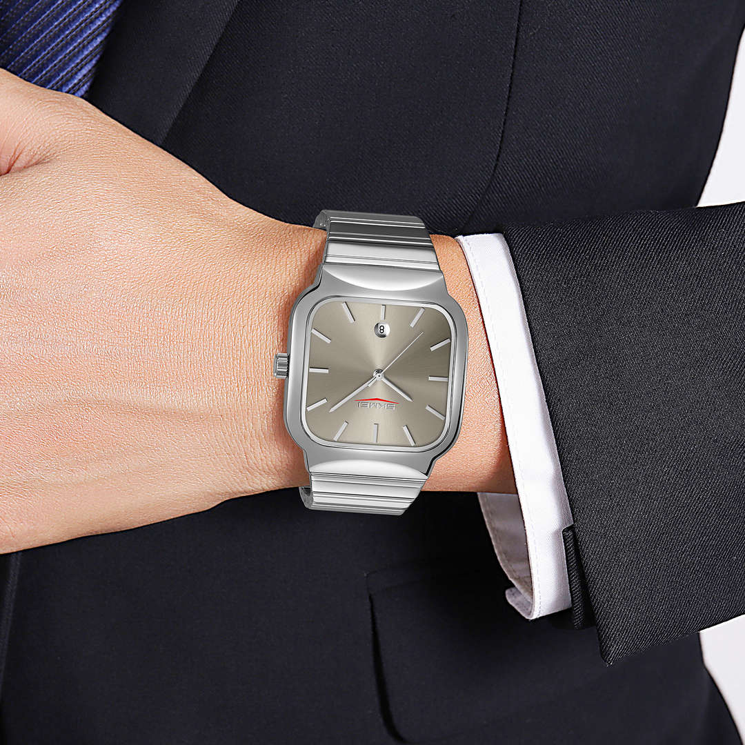 Skmei - 9361 - Luxury Square Men Quartz Watch Waterproof - silver/grey image 1