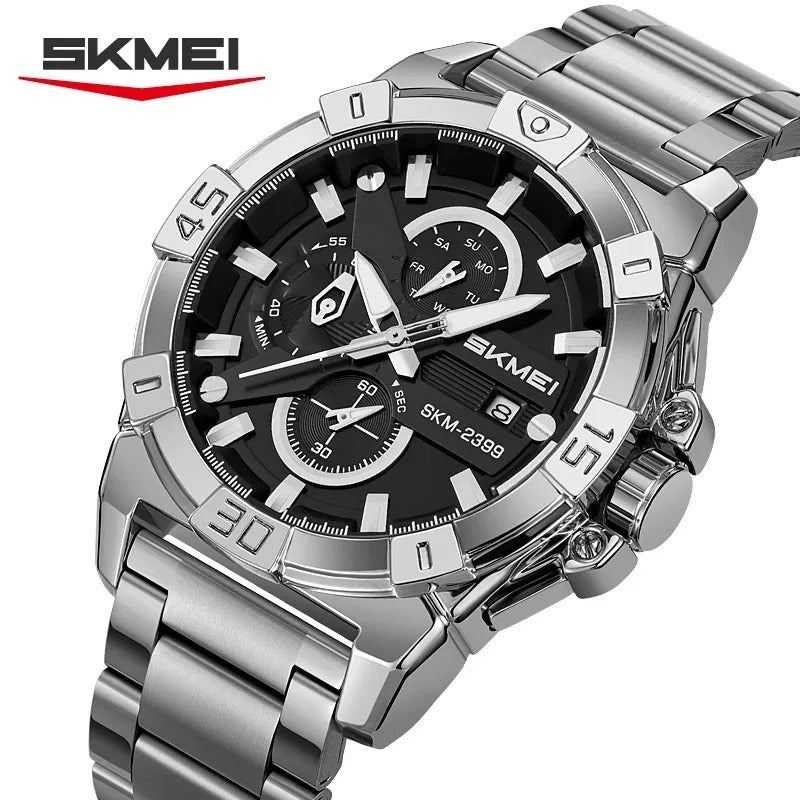 SKMEI - 2399 - Analog Multifunction Watch for Men with Stopwatch - silver image 0