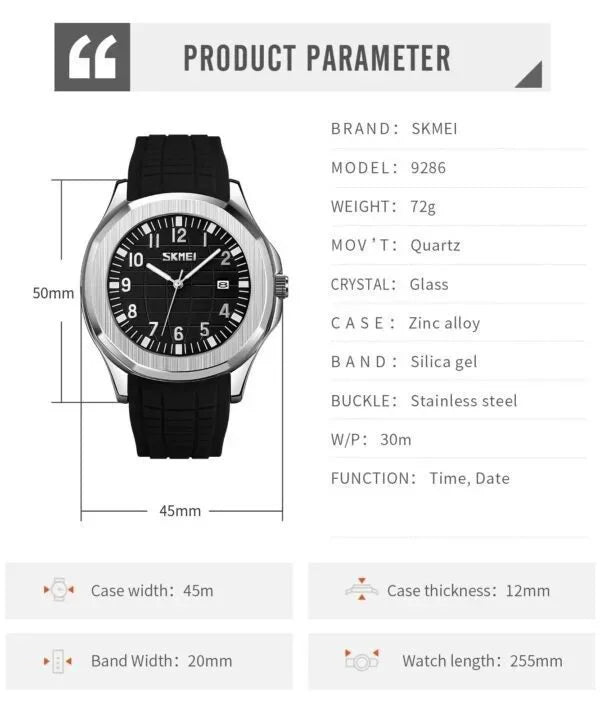 Skmei - 9286 - John Wick Style Waterproof - Black image 5