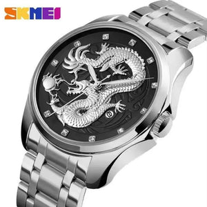 SKMEI - 9193 - High Quality Luxury Watch - Silver-Black image 1