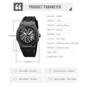 SKMEI - 2359 - Rotating Wheel Sports Edition Watch - black-silical gel image 7