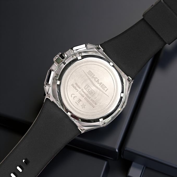SKMEI - 2426 - Aggressive Sporty Chronograph Watch - white/black image 3
