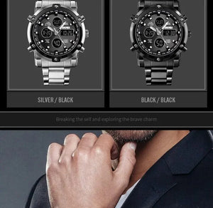 Skmei – 1389 – Dual Display Waterproof Business Watch - Silver/Black image 6