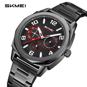 SKMEI - 9350 - 3ATM Waterproof Men Business Watch - Black/Black image 0