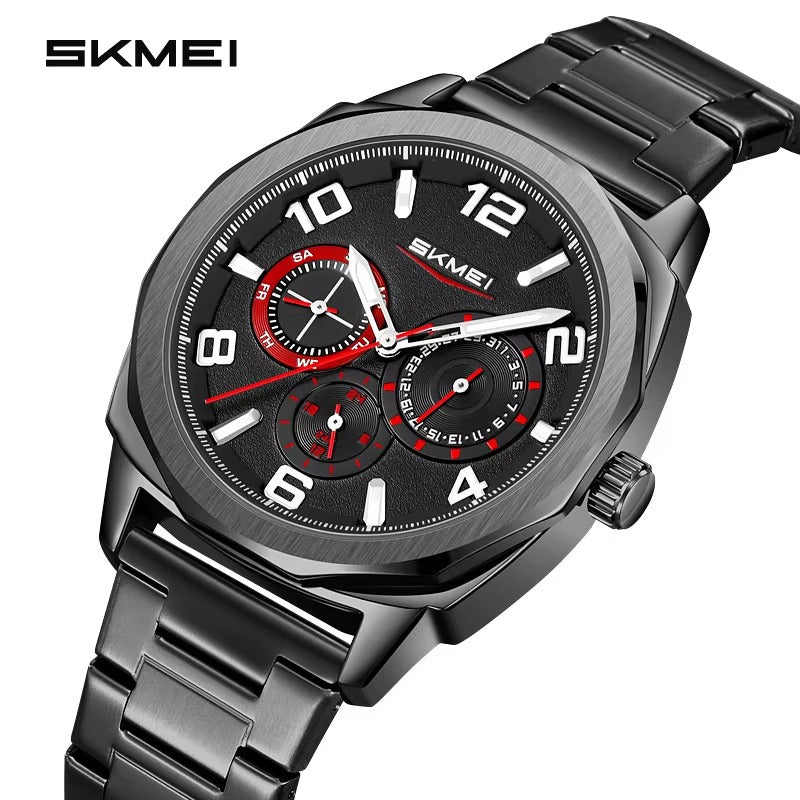 SKMEI - 9350 - 3ATM Waterproof Men Business Watch - Black/Black image 0