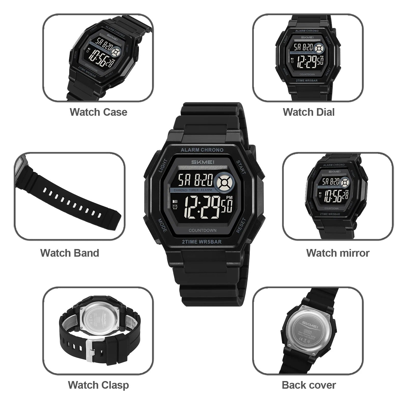 SKMEI - 2552 - Digital Sports Watch - black image 6