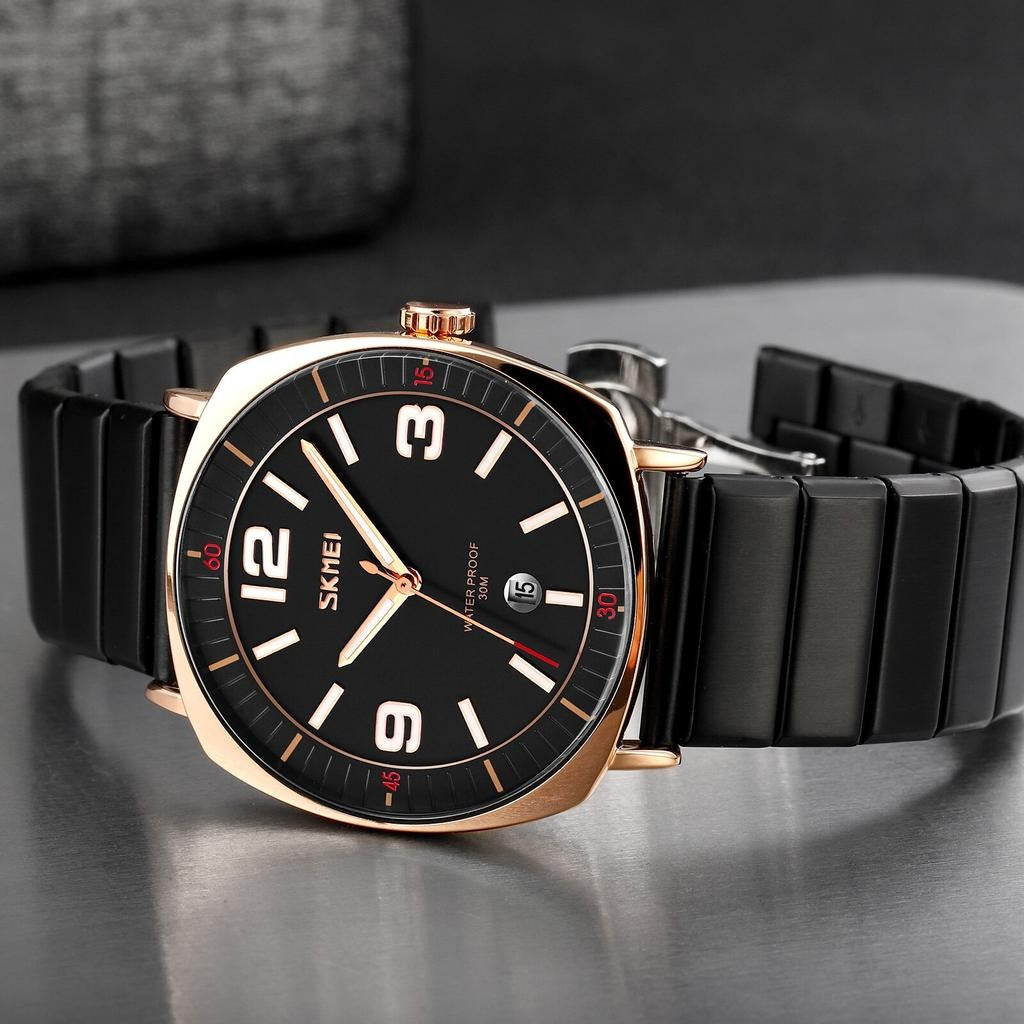 SKMEI - 9280 - Slim Steel Analog Quartz Watch - Rosegold/Black image 2