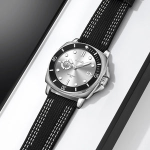 SKMEI 9328 Analog Quartz Nylon Strap Casual Watch - Silver image 3