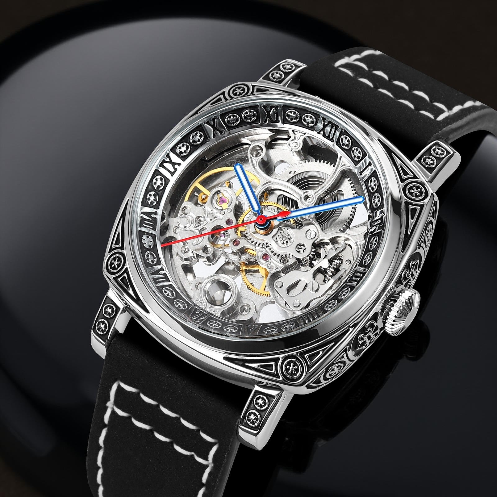 SKMEI - 9271 - Premium Automatic Skeleton Watch - black image 2