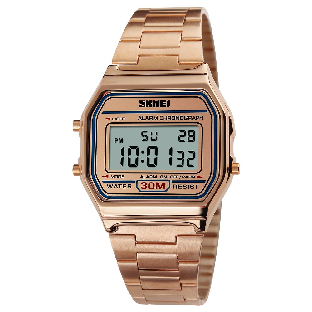 Skmei - 1123 - Digital Stainless Steel Watch - RoseGold image 0