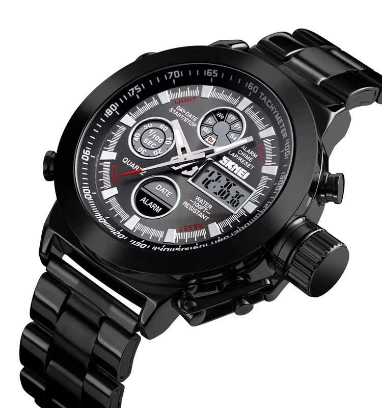SKMEI - 1515 - Professional Double Display Quartz Watch - black image 1